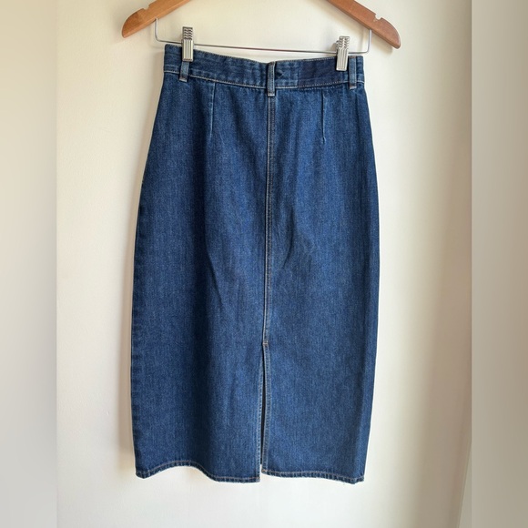 ZARA TRAFALUC Denim Midi Skirt with Sequins Size XS - Picture 5 of 9